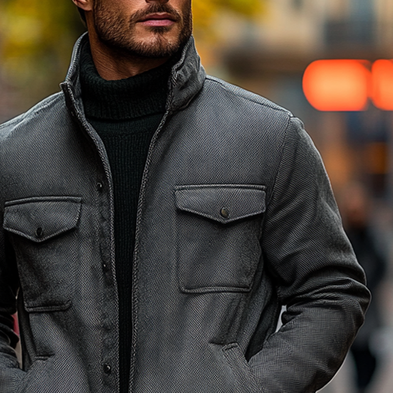 Men's Casual Solid Color Single Breasted Lapel Jacket MTA0889I1X