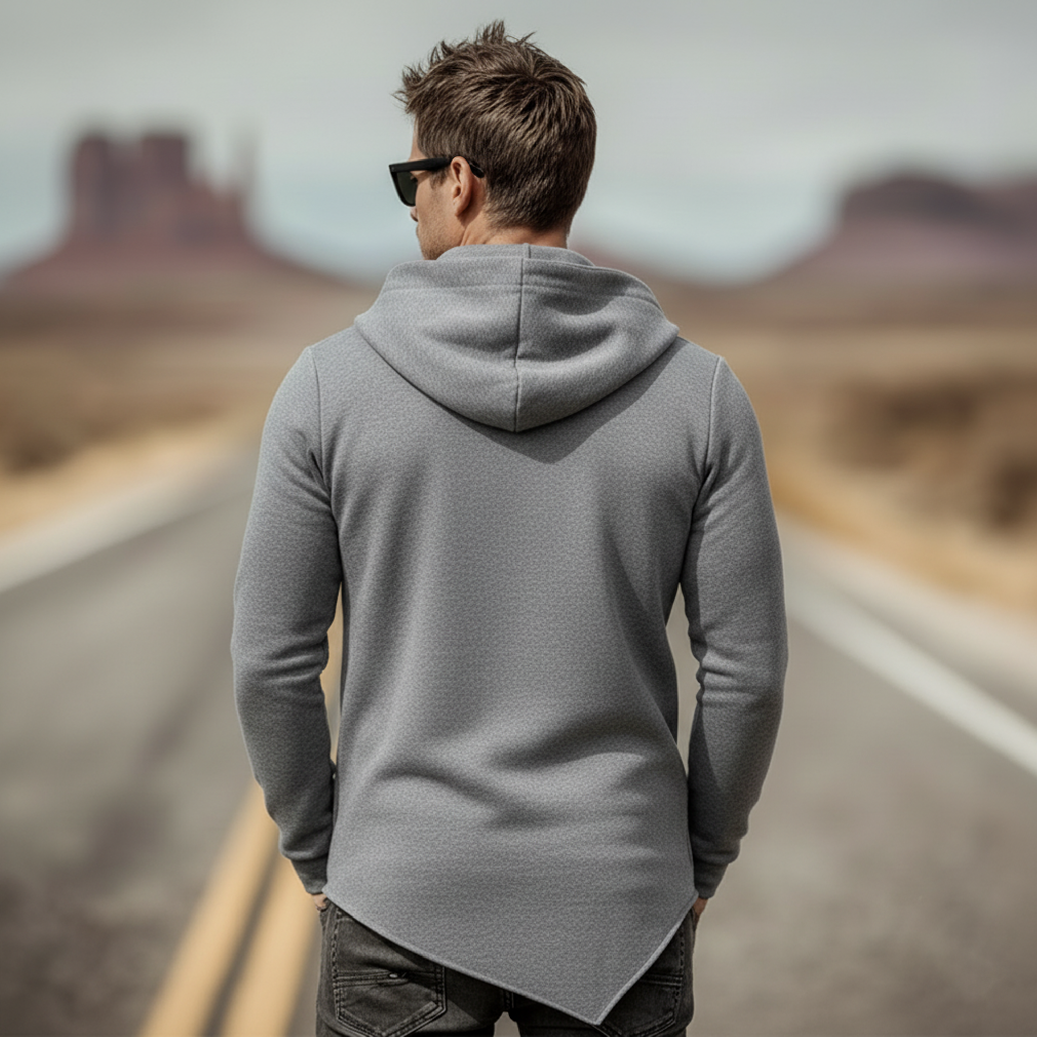 Men's Classic Casual Air-layer Fabric Hooded Zip-up Jacket MTA3185L7K