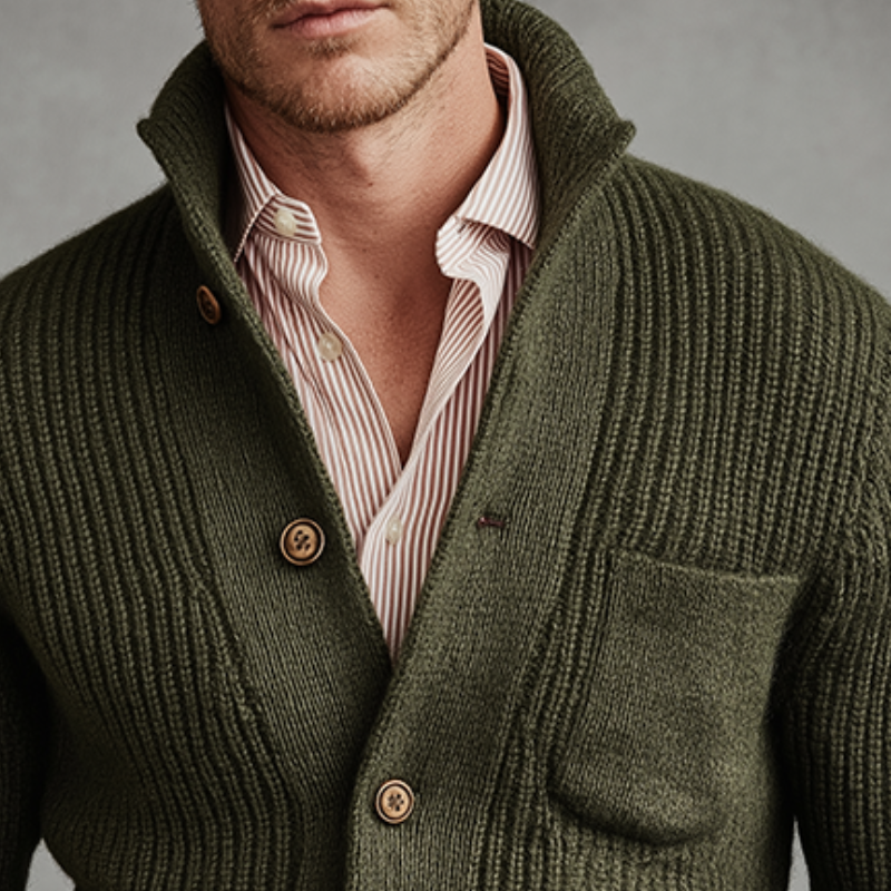 Men's Vintage Casual Lapel Button Cardigan Sweater MTA2435I6TO