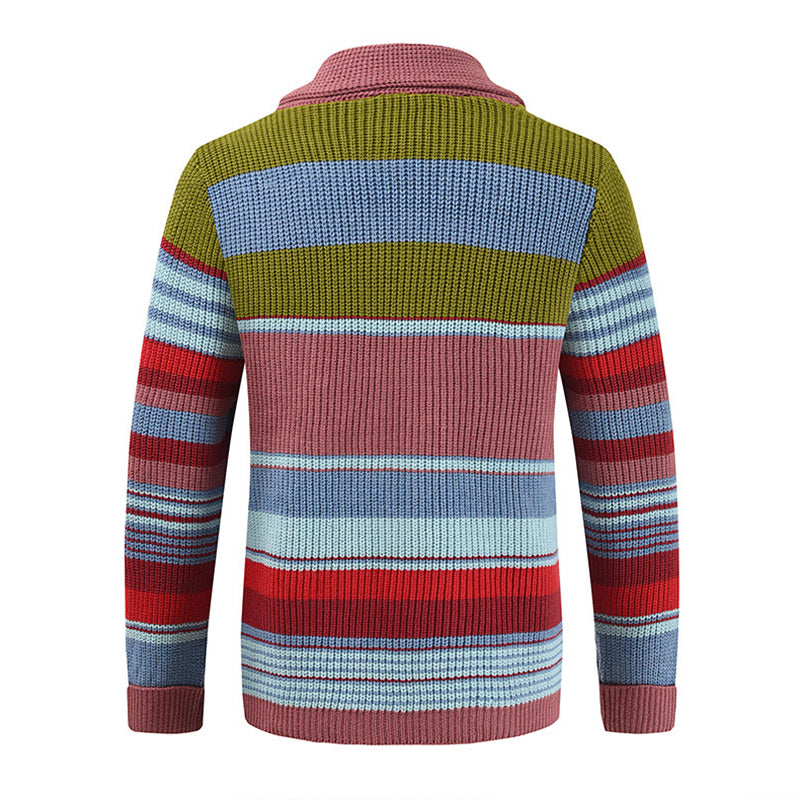 Menns Colorblock Lapel genserjakke 02918584X