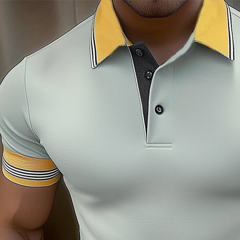 Men's Summer Business Colorblock POLO Shirt MTA2966D5U