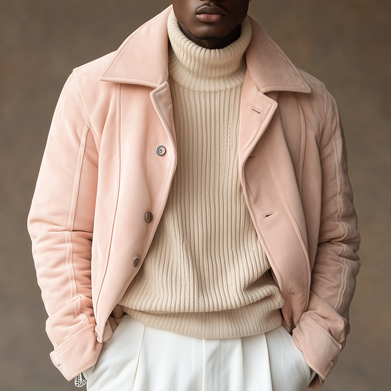 Men's Winter Vintage Faux Suede Button-up Jacket MTA1657L9P