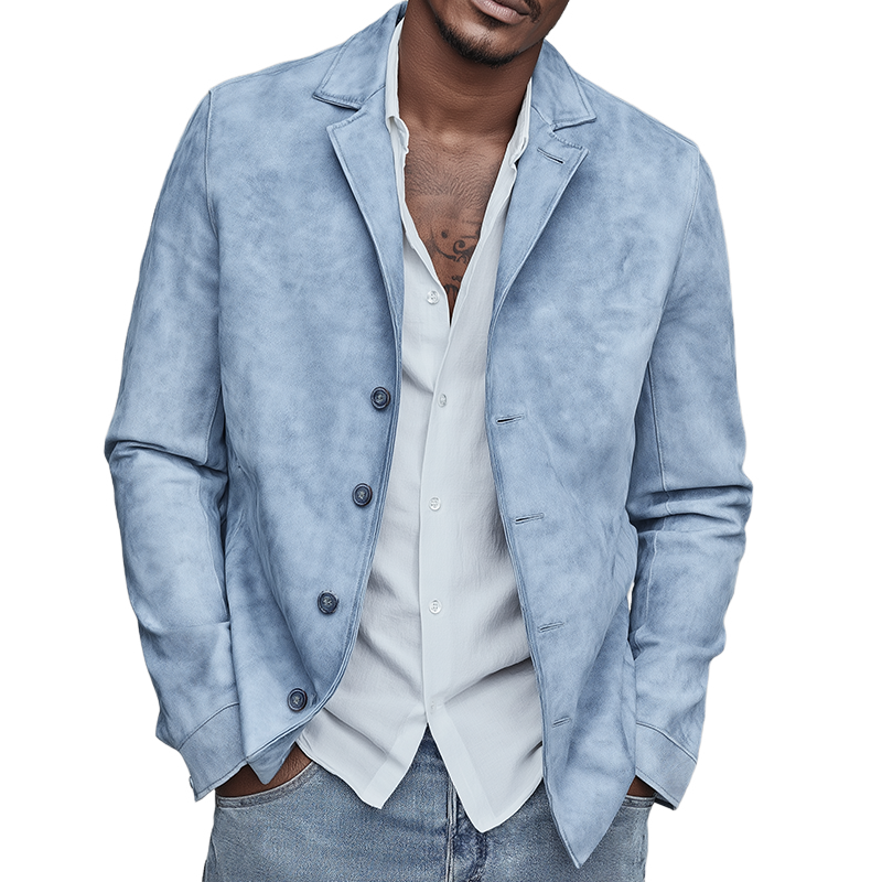 Men's Retro Casual Faux Leather Lapel Jacket MTA2902J2TO