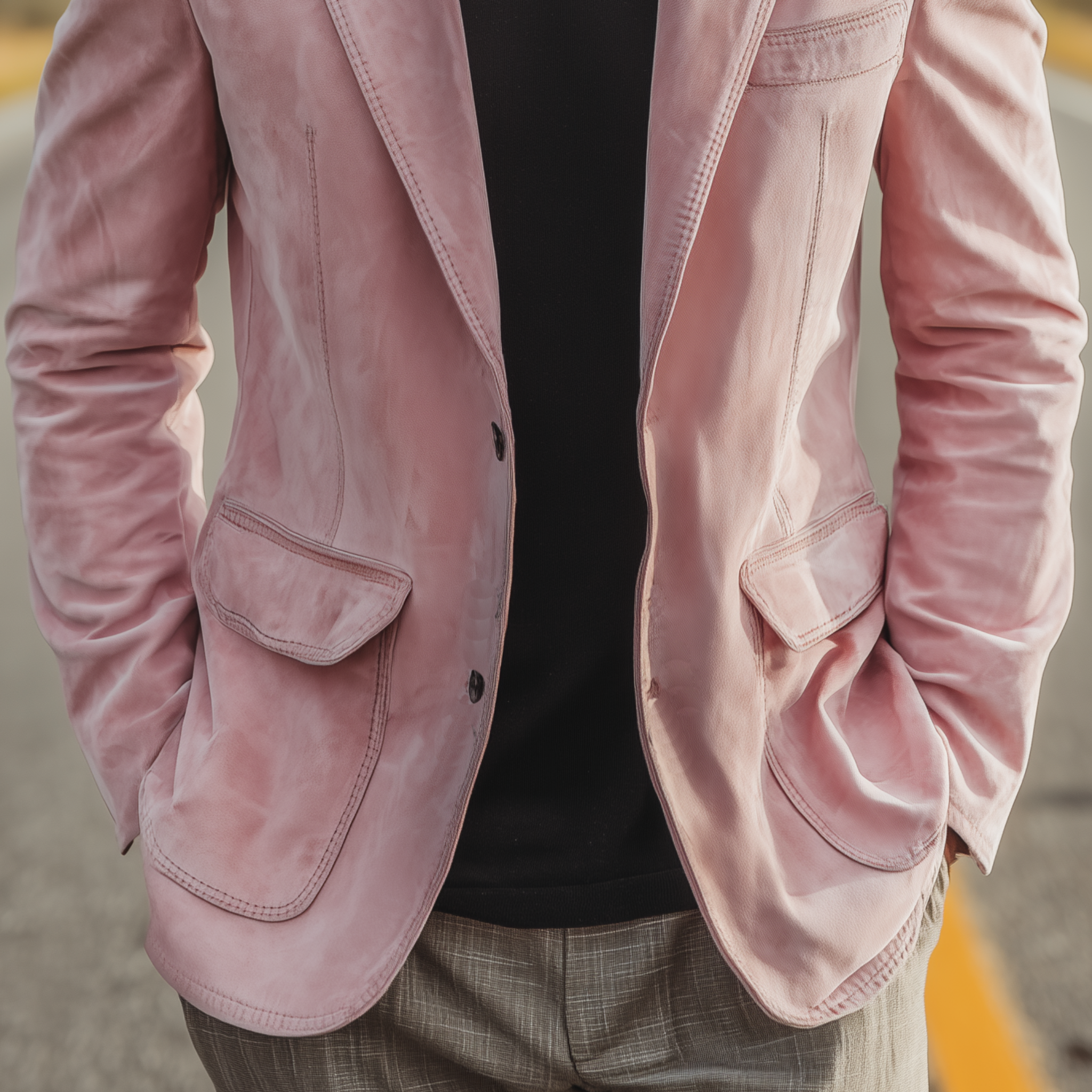 Men's Retro Fashion Gentleman Suede Single-breasted Slim-fit Blazer MTA0162H1K
