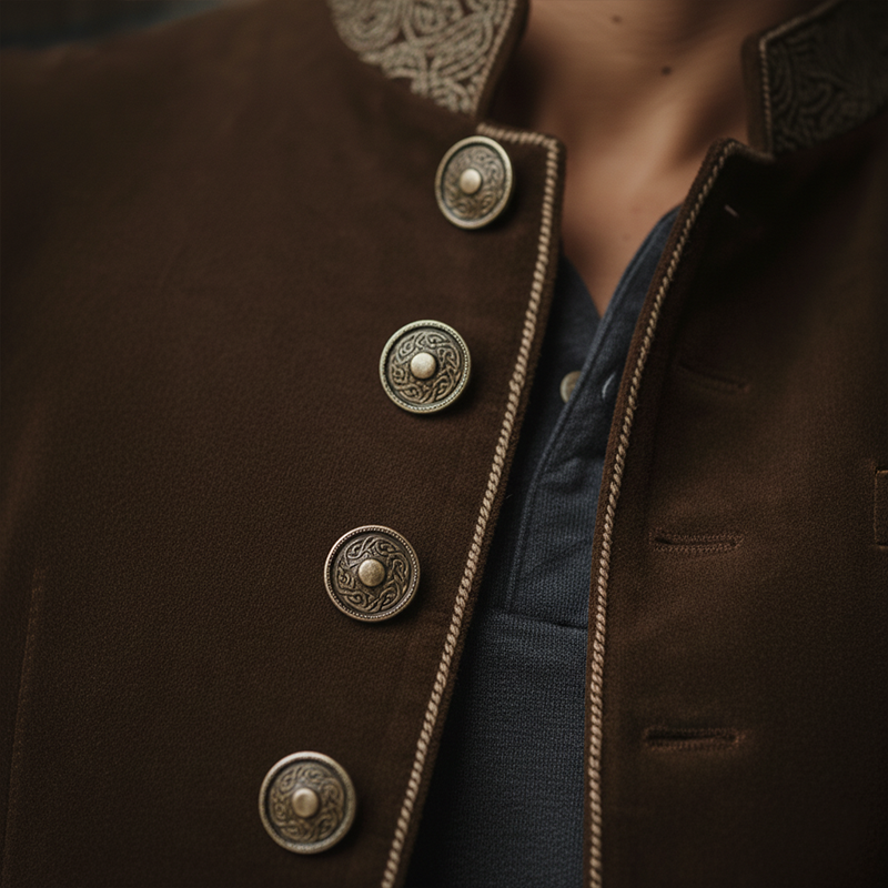Men's Winter Fashion Embroidered Faux Suede Cropped Jacket MTA1551J3P