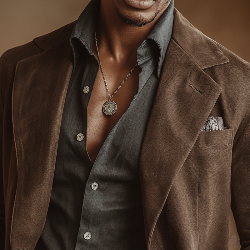 Men's Winter Vintage Faux Suede Mid-Length Coat MTA1431J5P