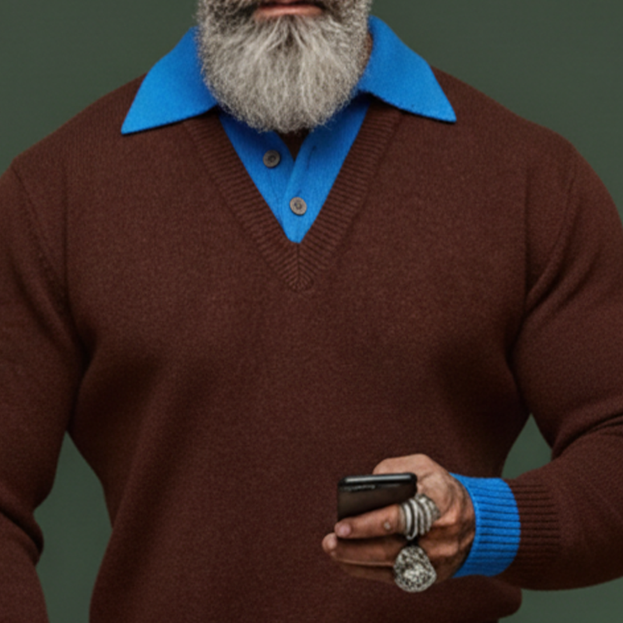 Men's Classic Casual Two-piece Color-blocked Slim-fit Sweater MTA0527K7K