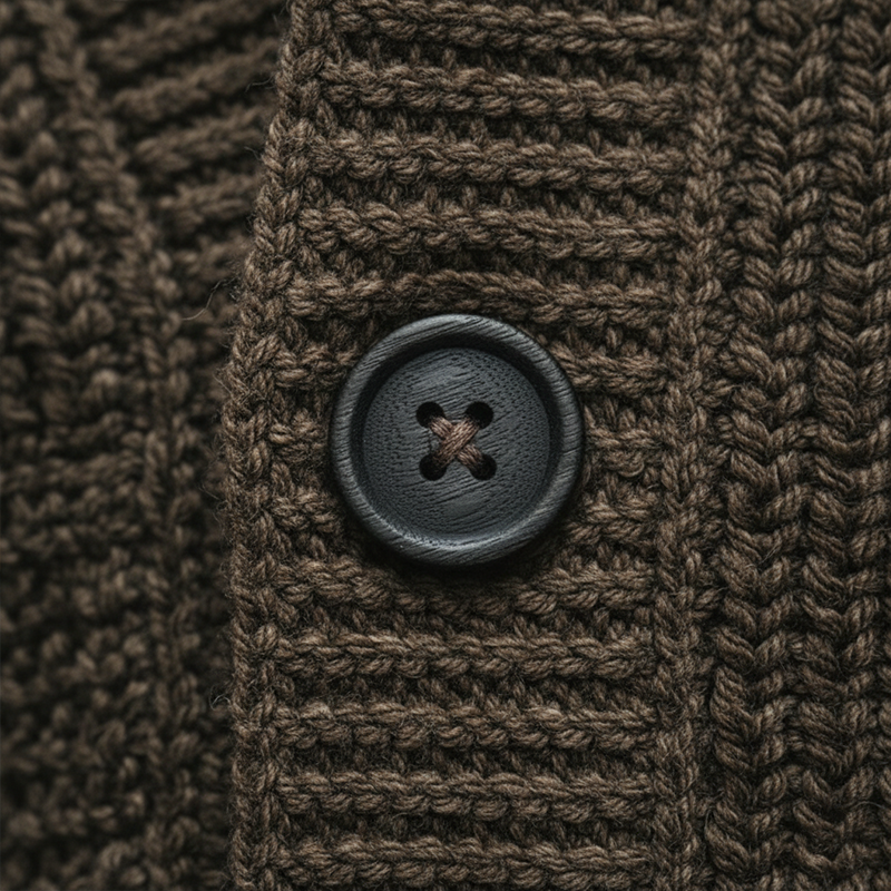 Men's Winter Retro Cotton Yarn Knitted Hooded Button Cardigan MTA1726L6P