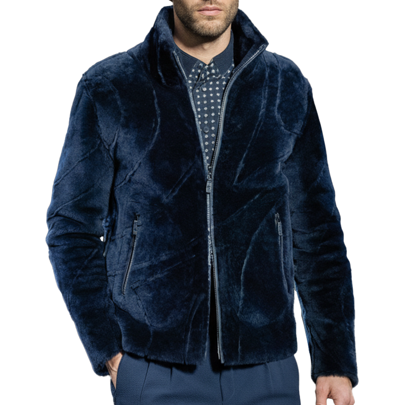 Men's Winter Retro Faux Mink Zip-Up Jacket MTA2464K7P