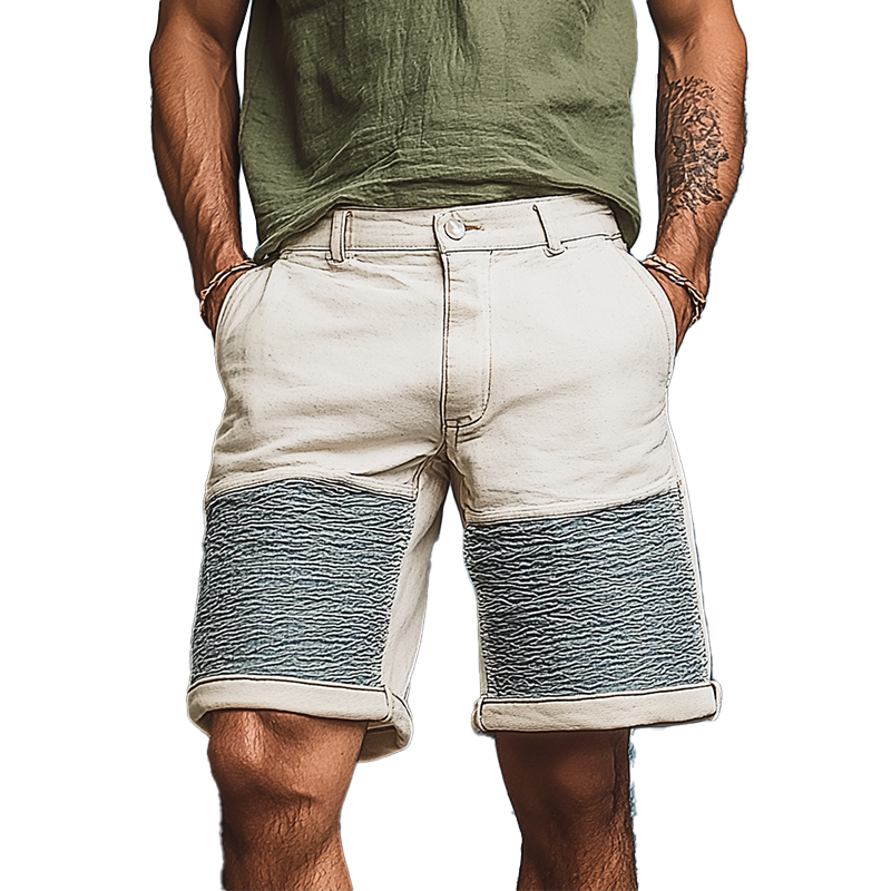 Men's Summer Fashion Patchwork Denim Casual Shorts MTA1785F5P