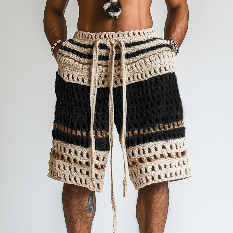 【24-timers frakt】Herre, flettede strandshorts MTA2138C6P