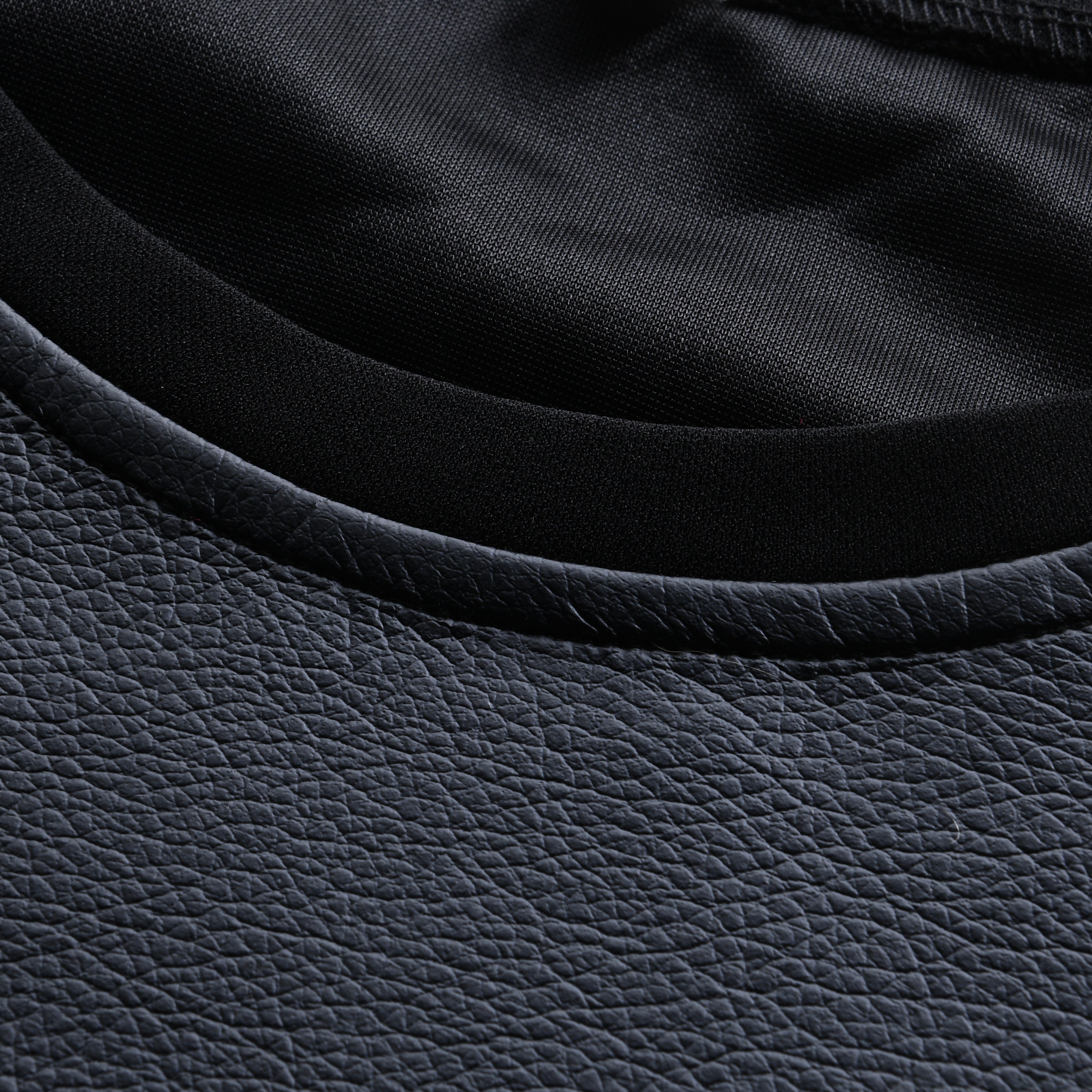 Men's Faux Leather Stitching Zip-up Round Neck Long-sleeved T-shirt(Internal T-shirt not included) 12785925U