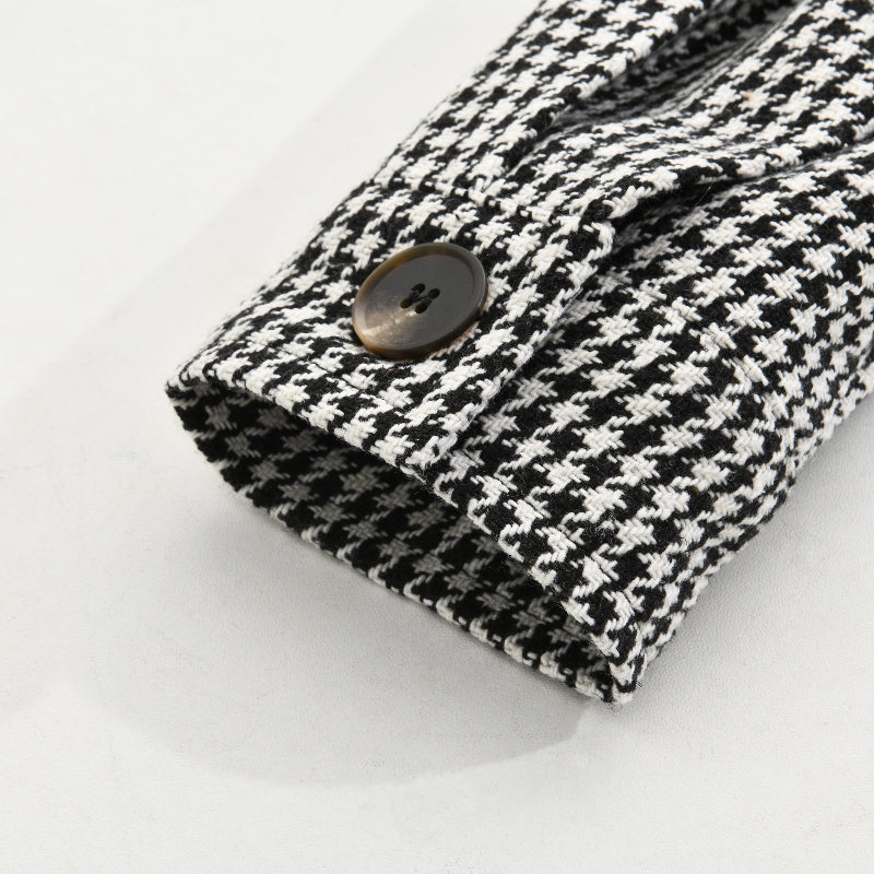 Chaqueta estilo camisa de hombre con solapa de pata de gallo y botonadura sencilla, estilo vintage, 85588306M