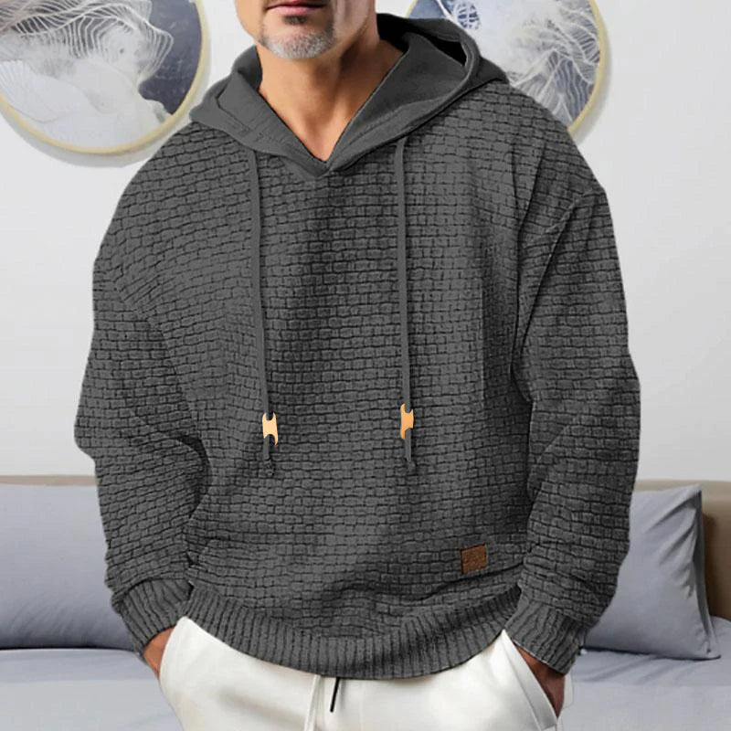 Felpa con cappuccio casual a maniche lunghe tinta unita da uomo 79975121Y