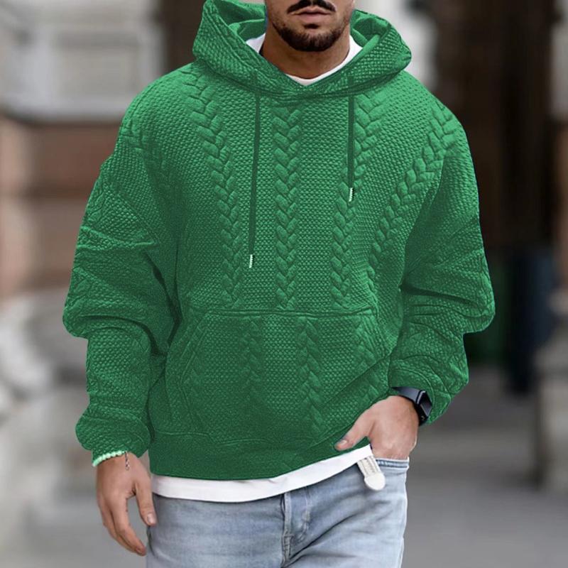 Sudadera con capucha de manga larga con bolsillo tipo canguro y estampado informal para hombre 49295112M