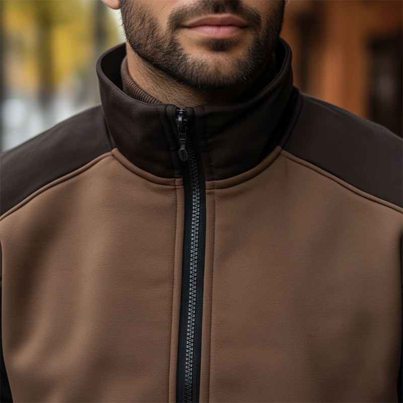 Men's Winter Retro Cotton Blend Patchwork Stand Collar Zipper Jacket MTA2998J0P