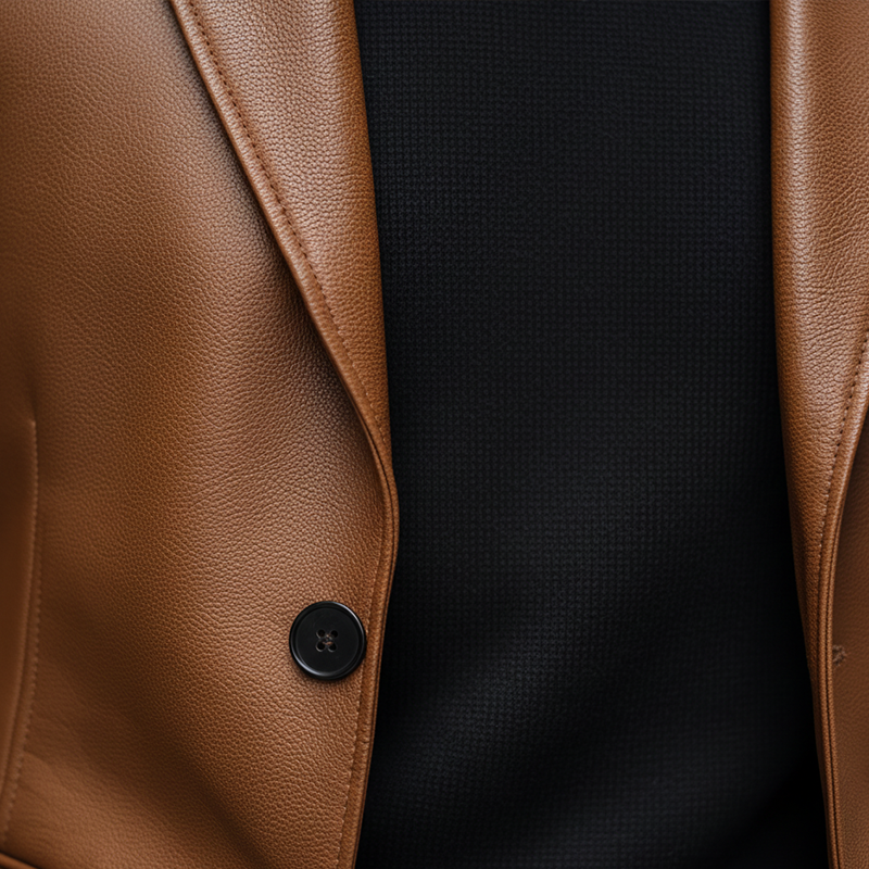 Men's Retro PU Faux Leather Suit Jacket MTA2736K5P