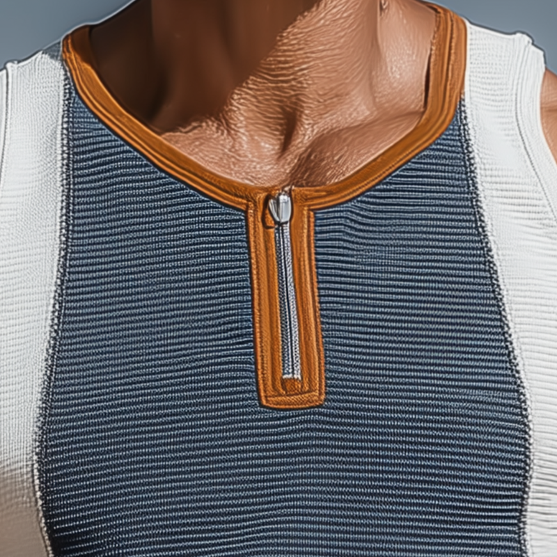 Men's Summer Fashion Contrast Color Stitching Sleeveless Tank Top MTA1042G2P