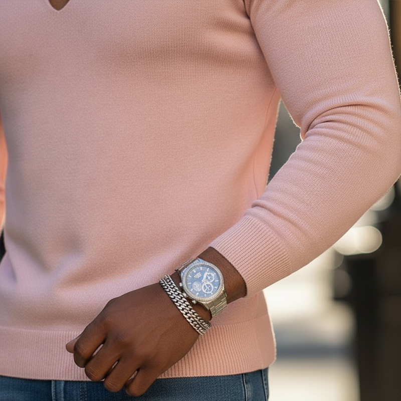 Men's Spring Fashion V-neck Slim-fit Cotton Knit Sweater MTA2976L6P