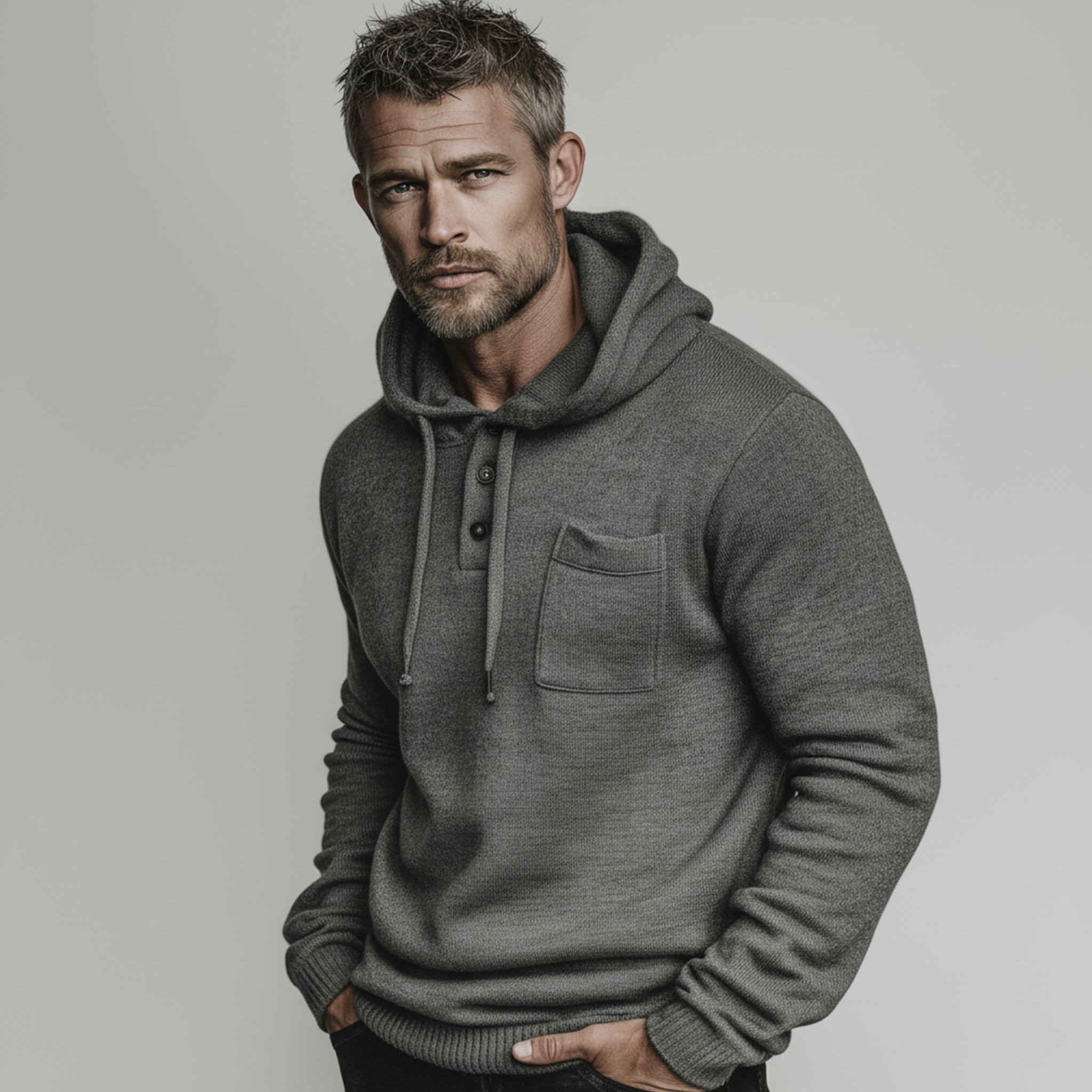 Men's Classic Casual Tough Style Hooded Sweater MTA1660J6K