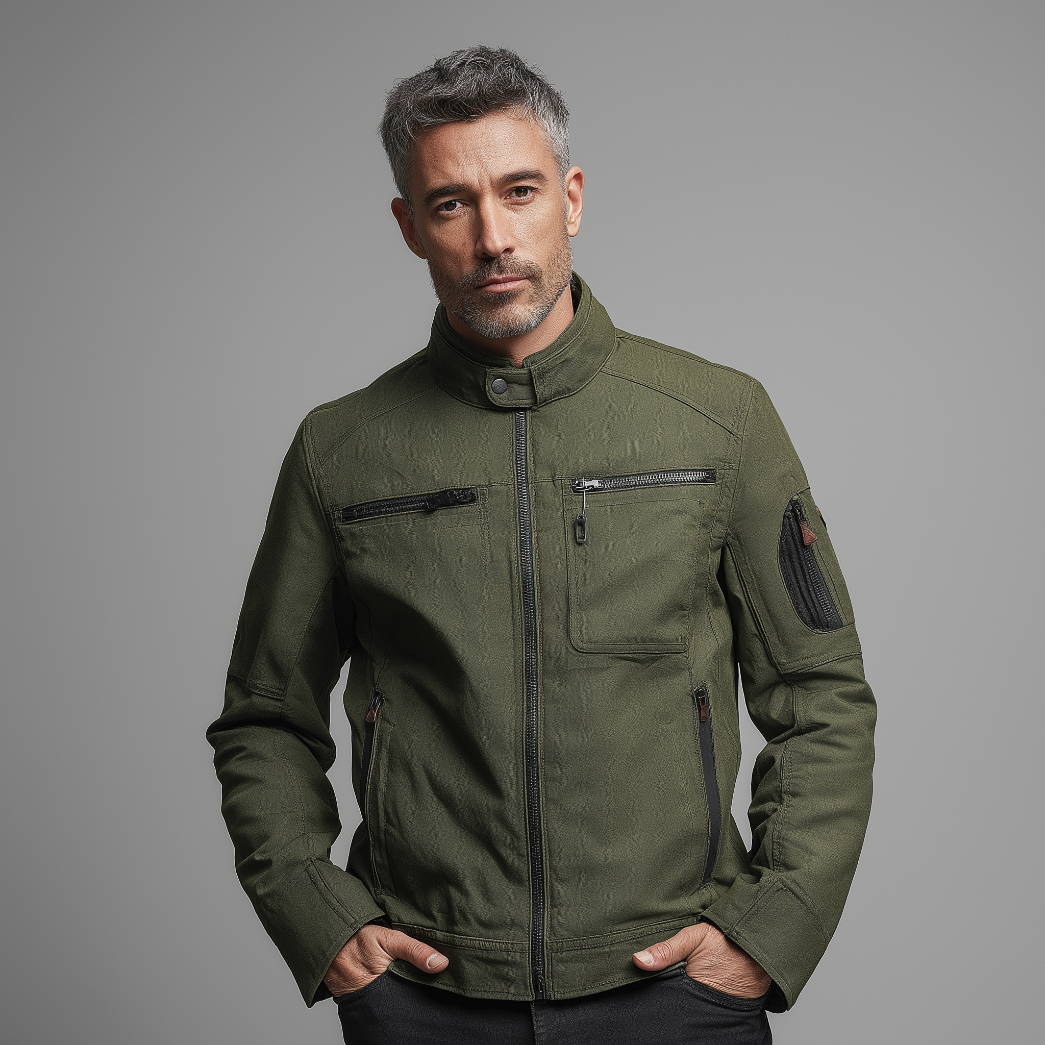 Men's Vintage Cotton Motorcycle Jacket MTA0568H6P