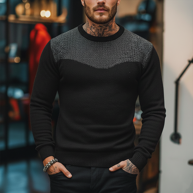 Men's Winter Vintage Cotton Knit Sweater (Detachable Collar) MTA2191J2P