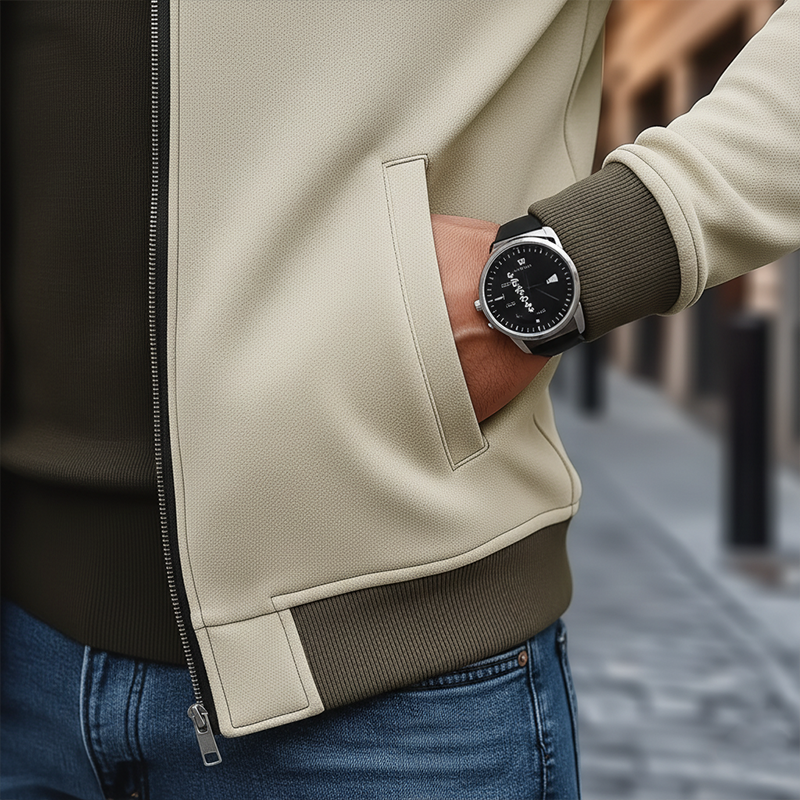 Men's Simple Slim Fit Fleece Thin Jacket MTA3058J6P