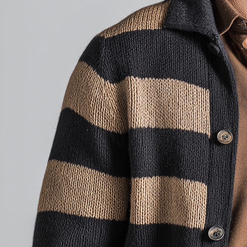 Men's Winter Fashion Striped Knitted Cardigan MTA0144I8P
