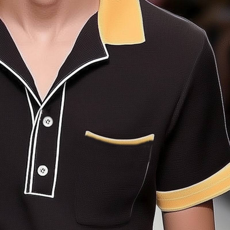 Men's Business Colorblock Polo Neck Short Sleeve T-Shirt MTA2106G9U