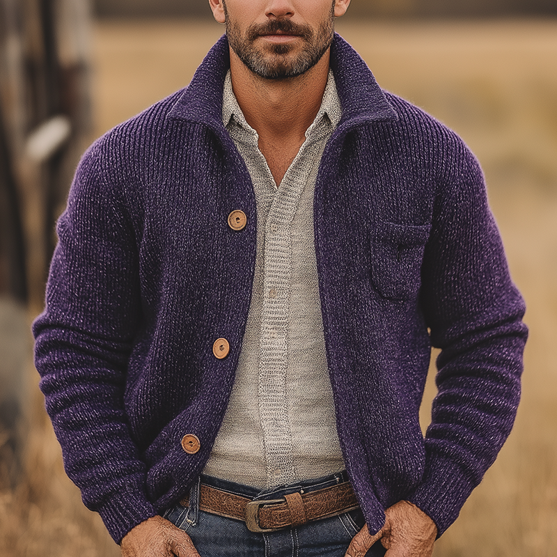 Men's Winter Vintage Cotton Yarn Knit Button Cardigan MTA1729L8P