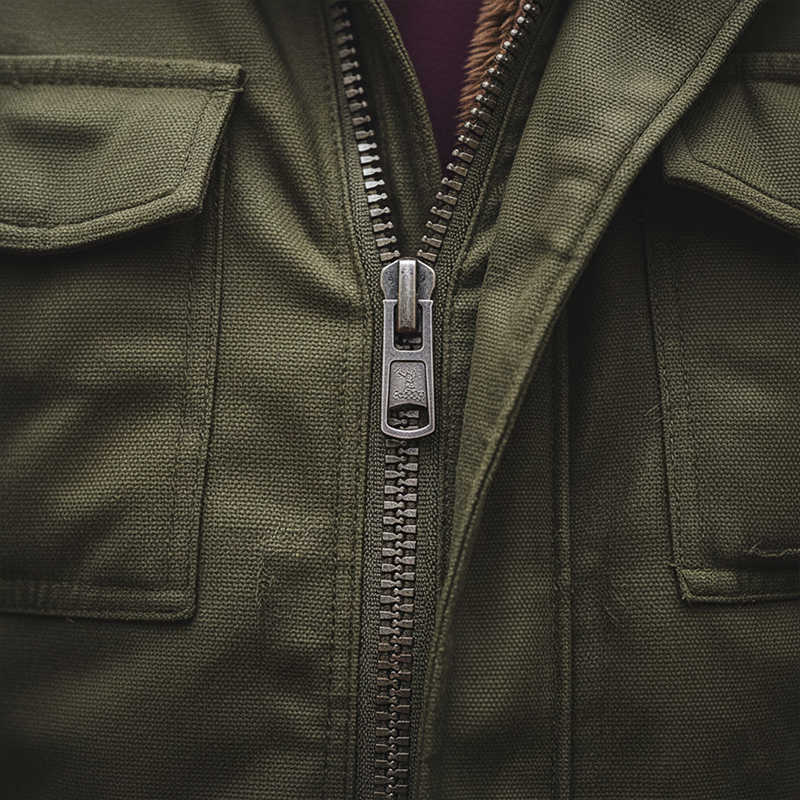 Men's Winter Retro Twill Cotton Fur Lined Mid-Length Jacket MTA1543K6P