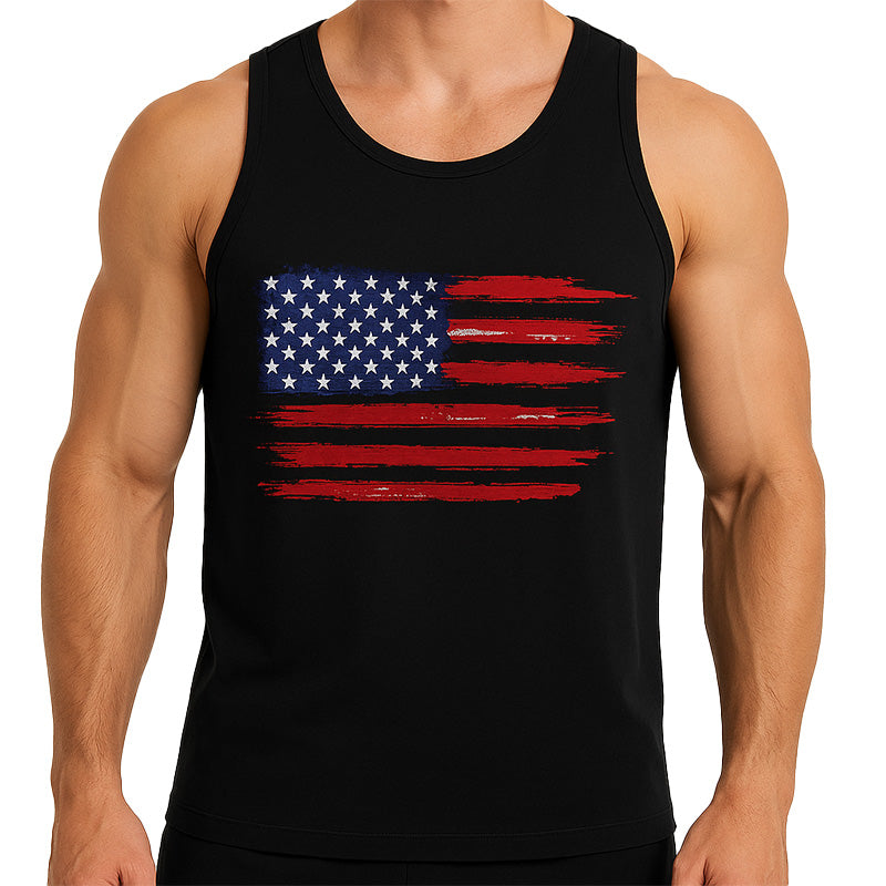 Men's Summer Simple Printed Cotton Tank Top MTA1441E9P