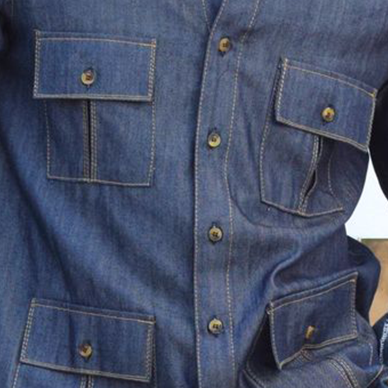 Men's Vintage Faux Denim Long Sleeve Cardigan MTA2385G8P