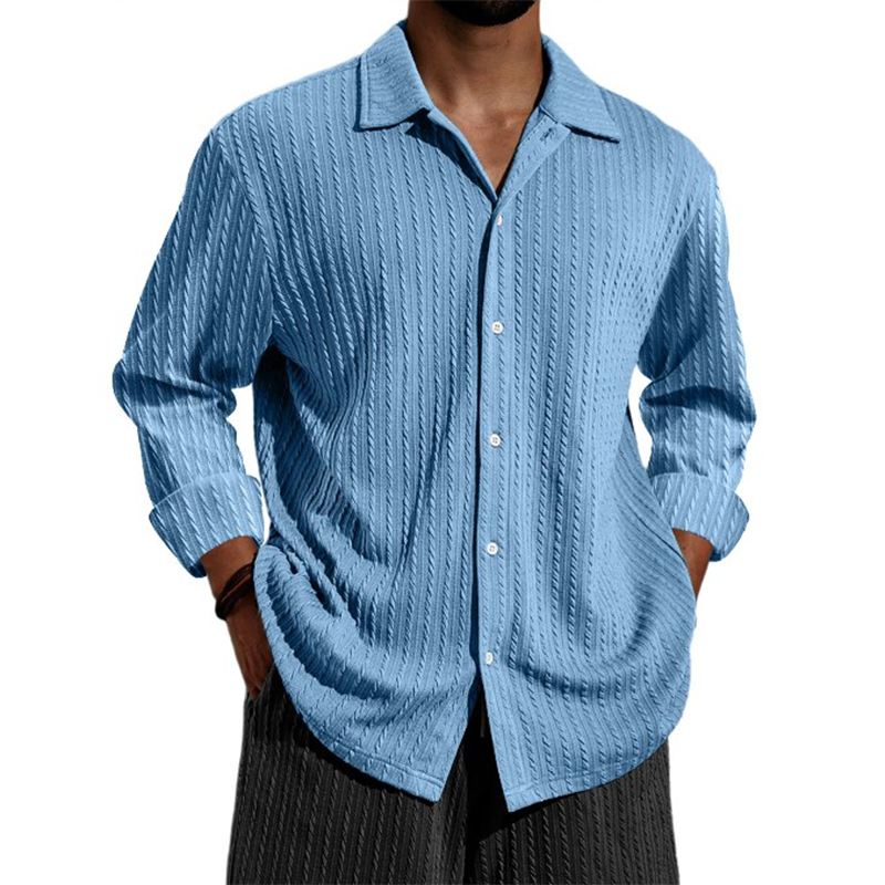 Men's Jacquard Woven Long-Sleeved Shirt MTA3074G6P
