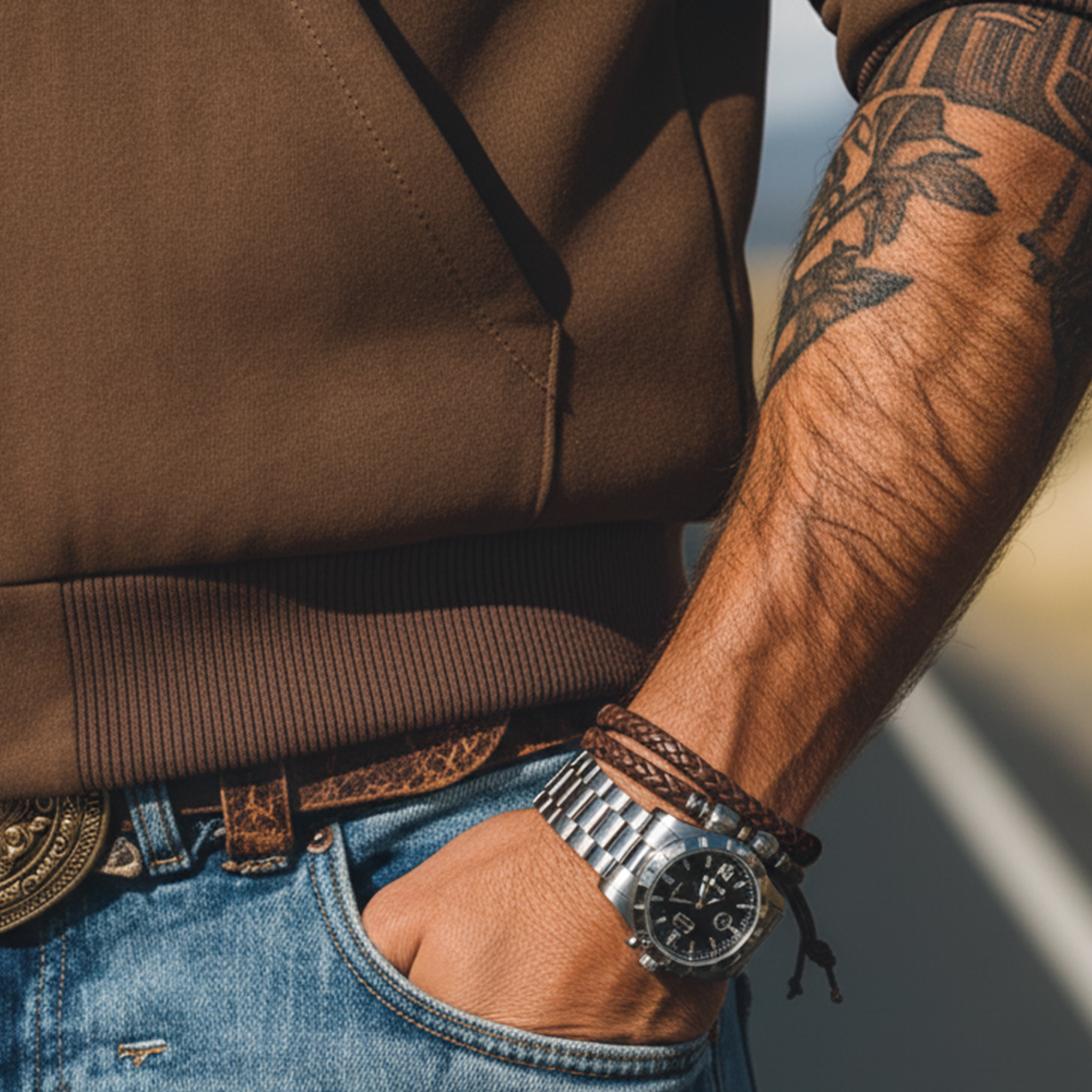 Men's Classic Retro Hooded Fleece-lined Faux Suede Jacket MTA0107K0K