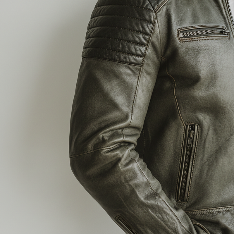 Men's Winter Retro Pattern PU Stitching Faux Leather Jacket MTA2003J3P