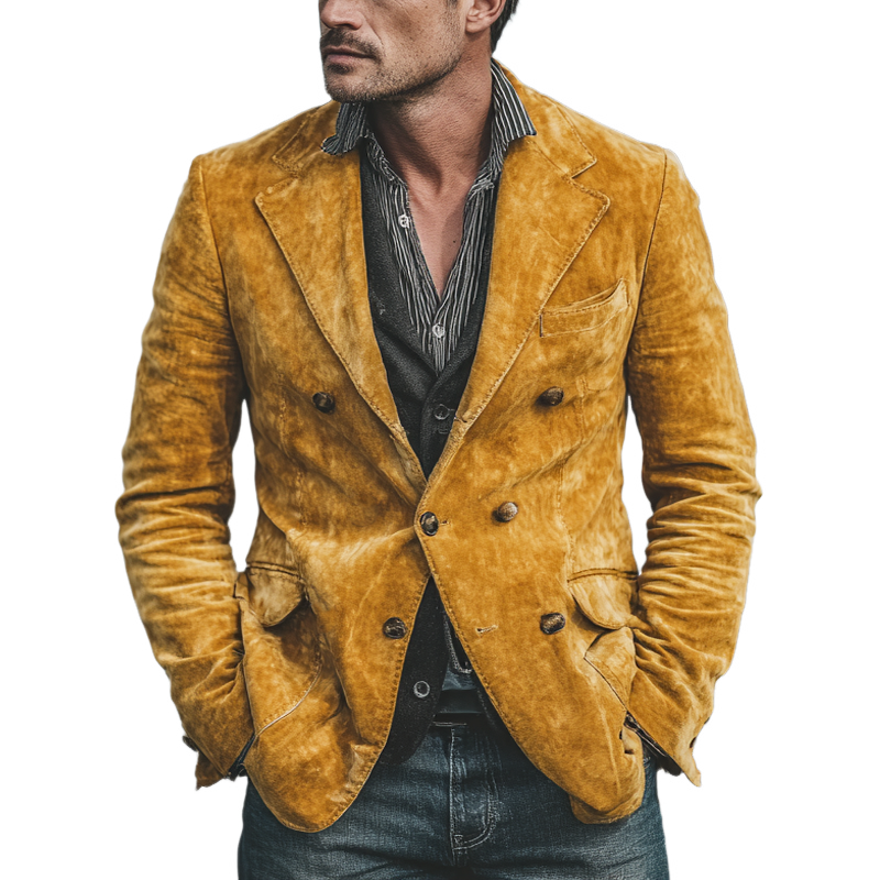 Men's Vintage Velvet Lapel Velvet Blazer MTA1658I2X