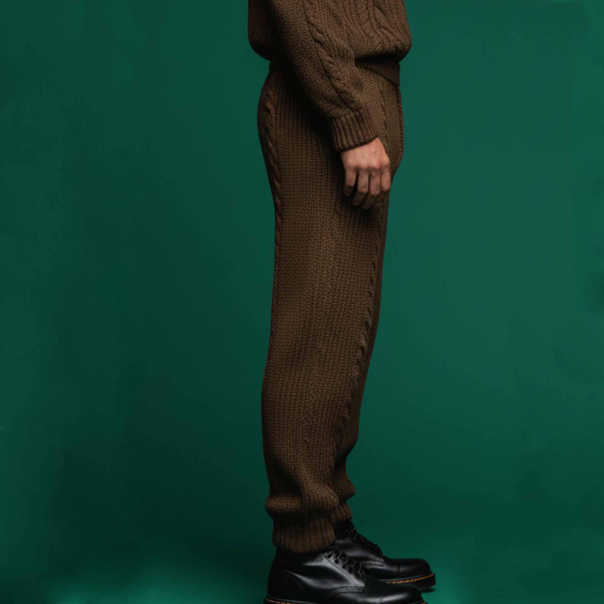 Men's Classic Casual Knitted Jacquard Elastic Waist Pants MTA0800K2K