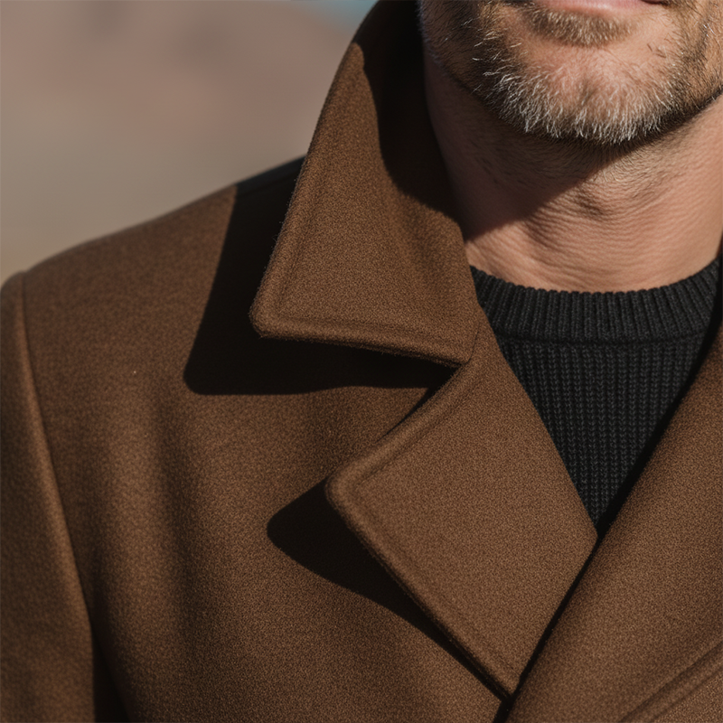 Men's Winter Retro Double-breasted Imitation Wool Casual Short Coat MTA2349I8P