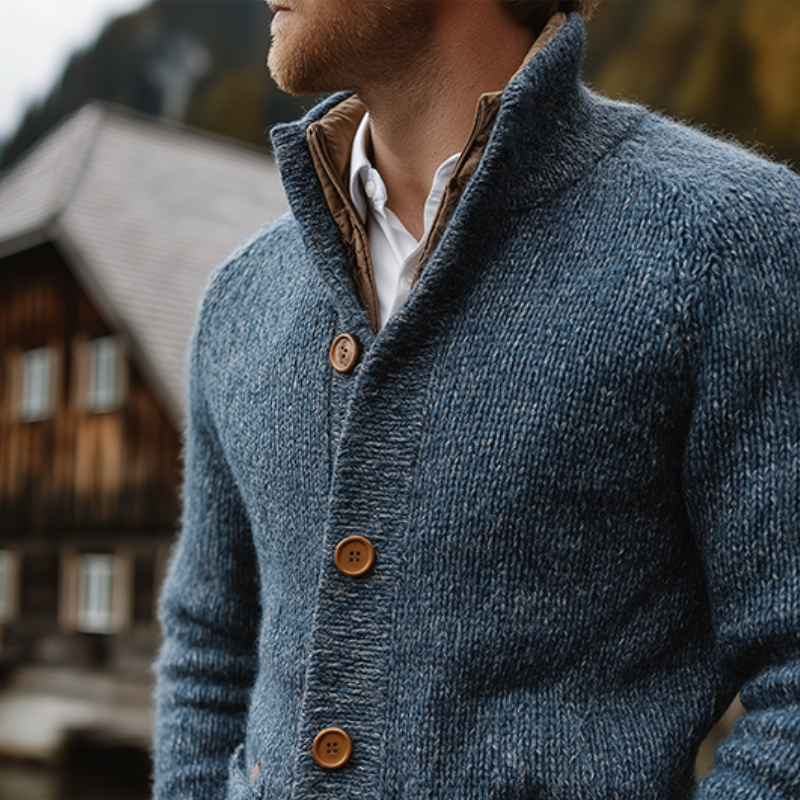 Men's Retro Casual Knitted Stand Collar Button Cardigan MTA2586I7TO