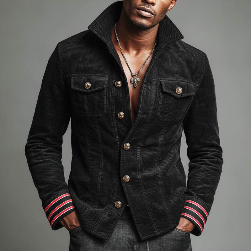 Men's Urban Corduroy Button-Down Slim Fit Jacket MTA1179K3U