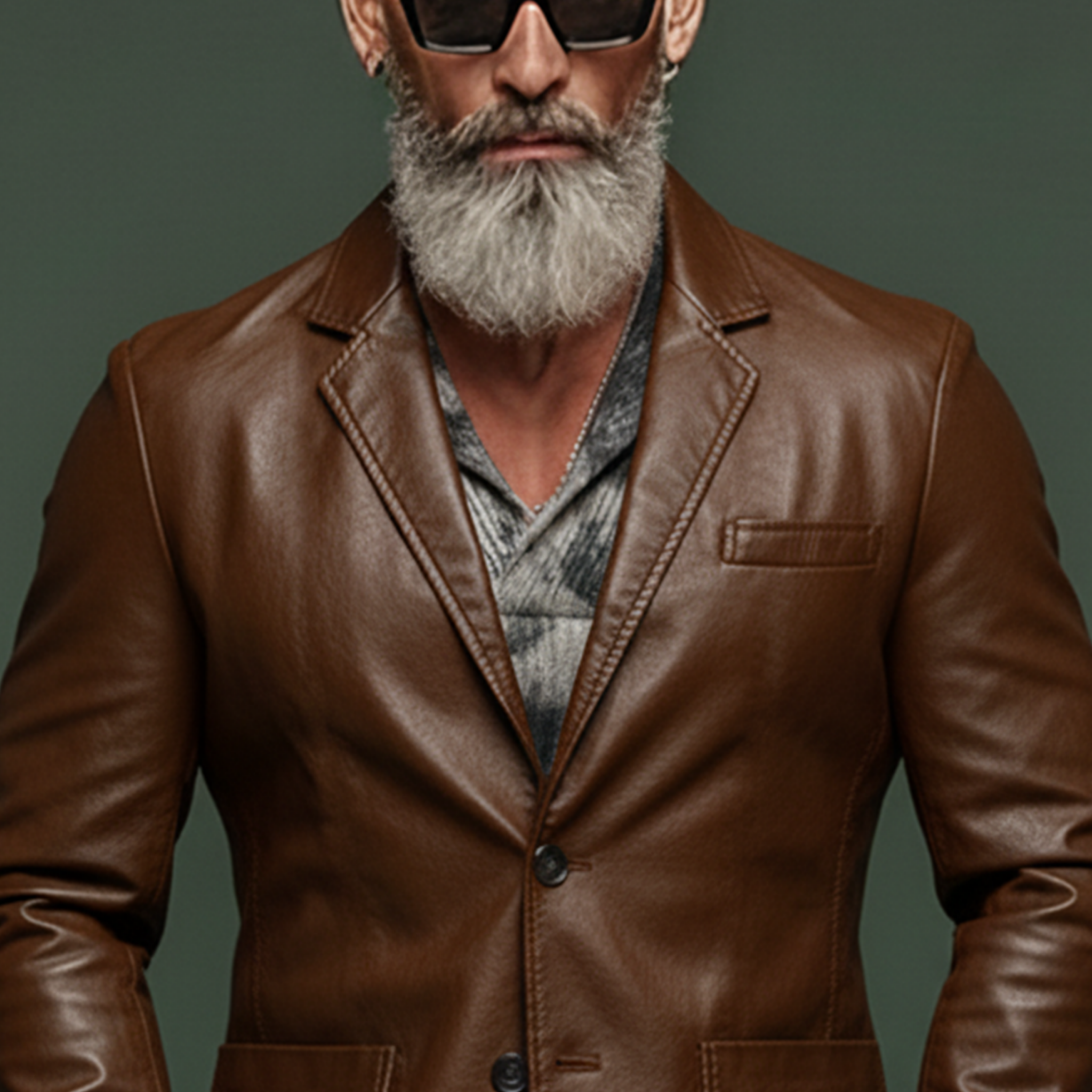 Men's Classic Retro Single-breasted PU Leather Slim-fit Blazer MTA2570K6K