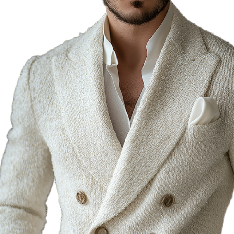 Men's Retro Casual Knit Double-Breasted Cardigan Jacket MTA3016J0TO