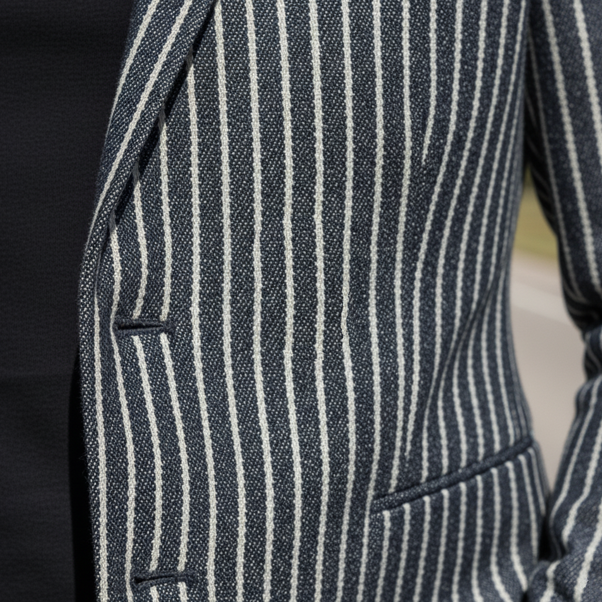 Men's Classic Casual Striped Denim Single-breasted Slim-fit Blazer MTA1376I8K