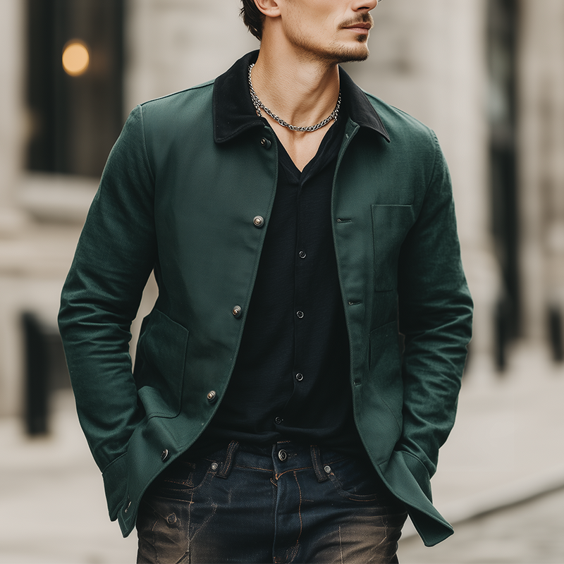 Men's Autumn/Winter Vintage Cotton Blend Jacket (Lined) MTA2287I8P