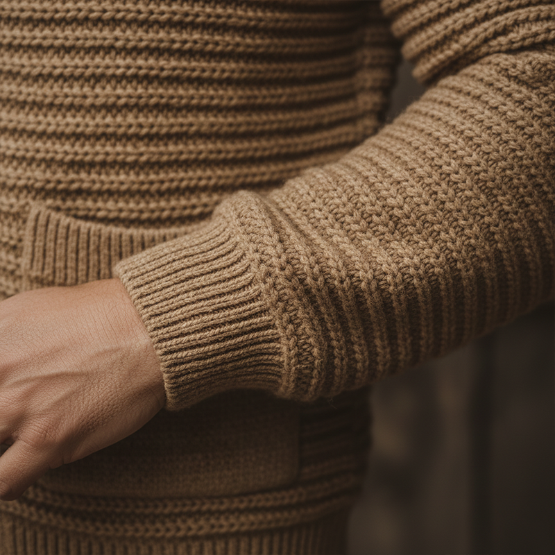 Men's Winter Fashion Cotton Knitted Striped Zipper Cardigan MTA1394J7P
