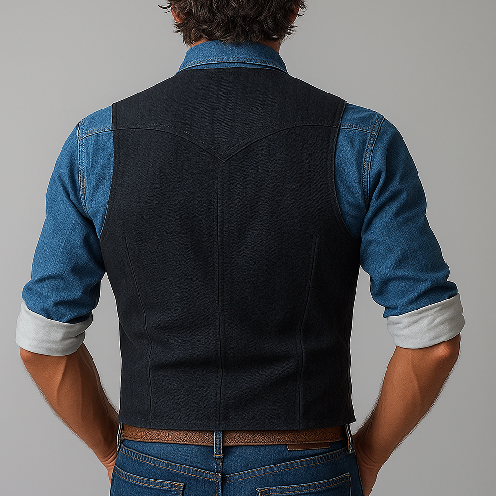 Men's Summer Light Business Style Simple Denim Vest MTA1435E7P