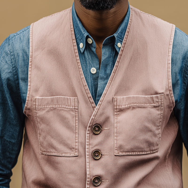 Men's Vintage Casual Cotton Vest MTA2583H7TO