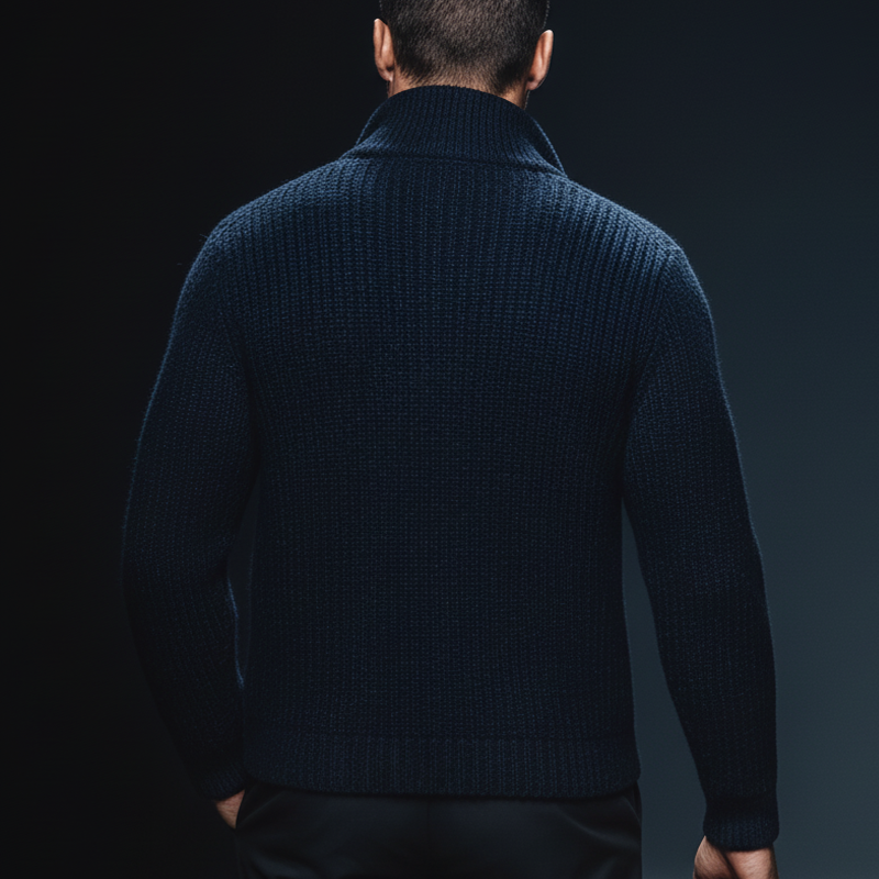 Men's Classic Quarter Zip Stand Collar Knit Sweater MTA2335J7U