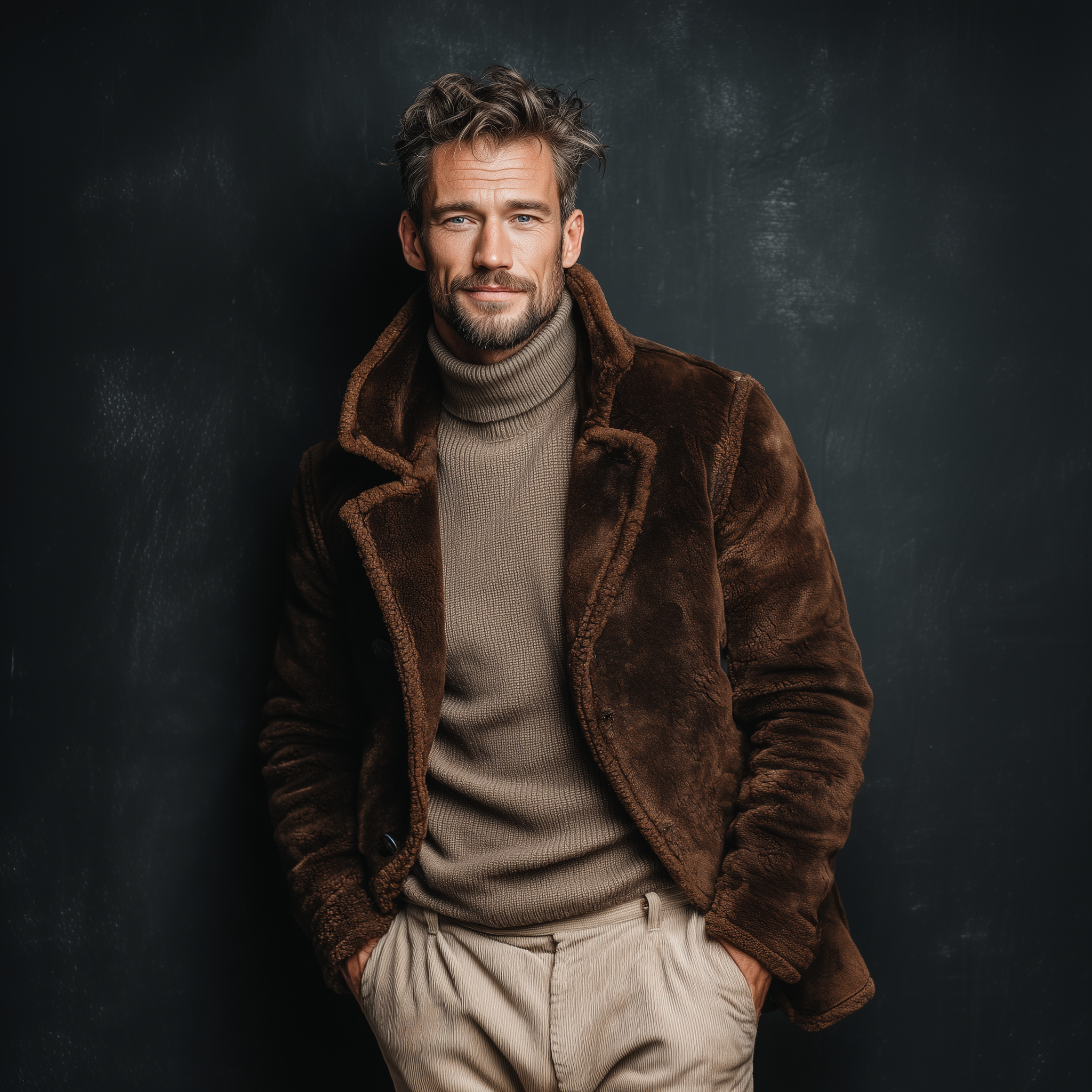 Men's Classic Casual Lapel Teddy Fleece Coat MTA0134K6K